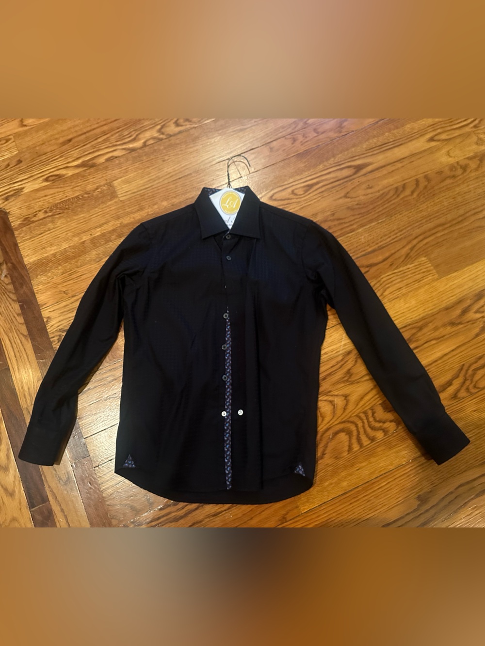 Robert Graham Boys Black Long Sleeve Button-Up Shirt Size 10/12